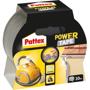 Pattex Power Tape, szara taśma tkaninowa, uniwersalna, wodoodporna i mocno klejąca.