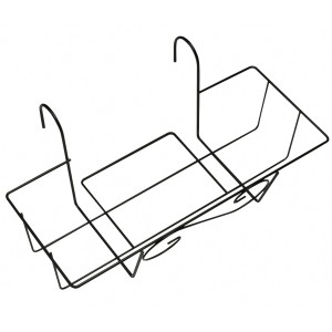 Antracytowy kosz na skrzynkę balkonową, 55 cm, wykonany z metalu, do skrzynek i doniczek.
