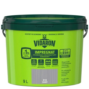Wiadro impregnatu do drewna Vidaron, szary, 9L. Ochrona drewna do użytku zewnętrznego.