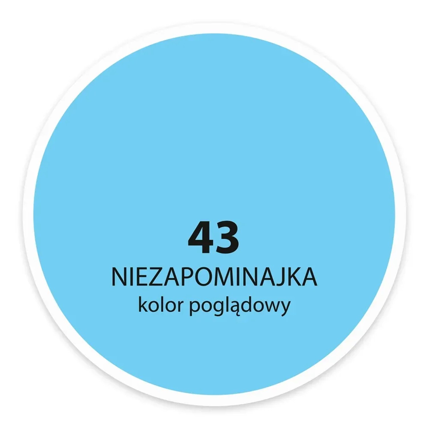 Próbka koloru farby do ścian t.b.t., odcień 43 Nie Zapominajka (Niezapominajka).