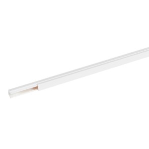 Biała listwa kablowa t.b.t. ułatwiająca układanie kabli.