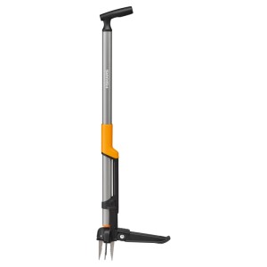 Fiskars Ergonomic wyrywacz do chwastów, pomarańczowo-czarny, do wygodnej uprawy gleby w ogrodzie.