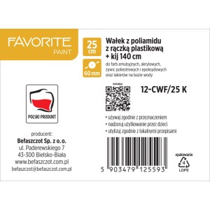Wałek malarski z poliamidu 25 cm z kijem