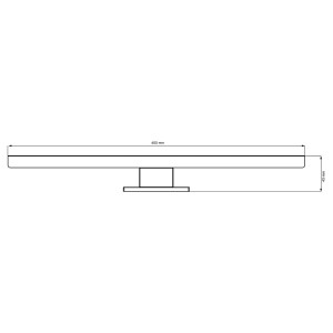 Rysunek techniczny kinkietu LED (Kinkiet LED) z wymiarami.