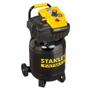 Czarno-żółty kompresor Stanley Fatmax z kołami.
