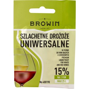 Uniwersalne drożdże winiarskie Browin do 25L wina.