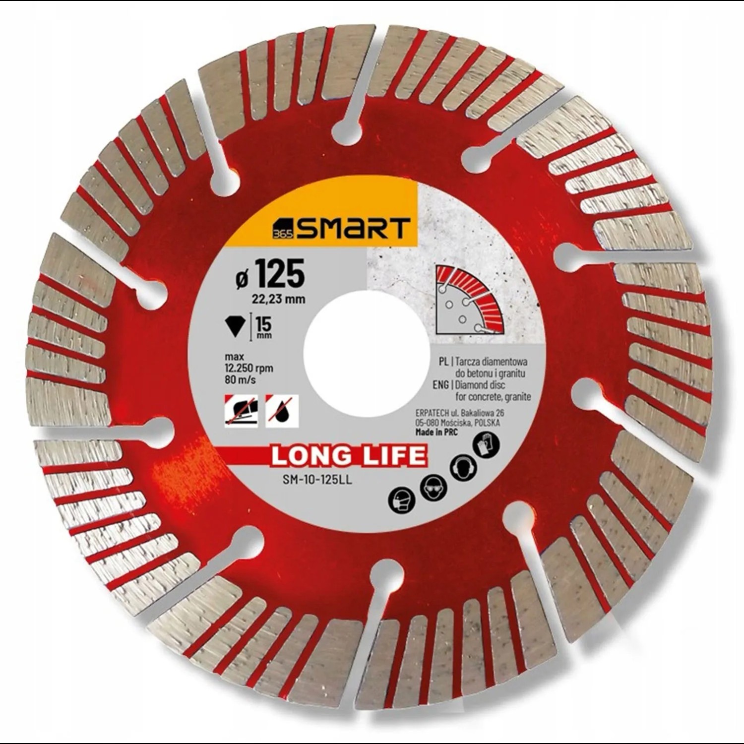 SMART365 Tarcza diamentowa Long Life do betonu 125 mm