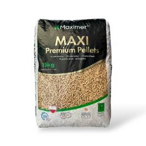 Worek Maxi Premium Pellets, 15kg pellet drzewny do ogrzewania.
