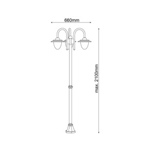 Goldlux Latarnia ogrodowa DAKOTA 3xE27 max. 12W IP44 wys. 210cm czarna