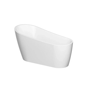 Wolnostojąca wanna owalna w kolorze białym.