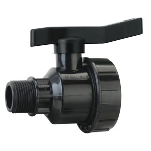 Czarny zawór kulowy t.b.t. do podziemnych systemów nawadniania.