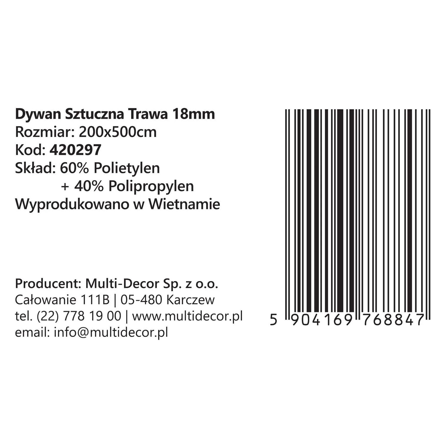 Multidecor Sztuczna trawa w rolce 2 x 5 m wys. 18 mm_4