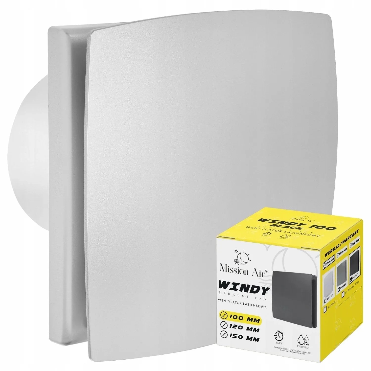 Mission Air Wentylator łazienkowy WINDY 100 S SILVER
