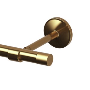 Złoty karnisz t.b.t. z mocowaniem ściennym, widok szczegółowy.