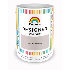 Wiadro z farbą Beckers Designer Colour "Caramel Pudding" do ścian wewnętrznych.