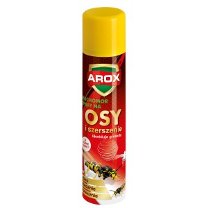Arox spray na osy do zwalczania owadów, żółty aerozol.