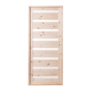 t.b.t. drzwi wewnętrzne z jasnego drewna z poziomymi wstawkami szklanymi.