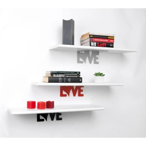 Agas Wspornik do półki Love biały 140 × 180 mm