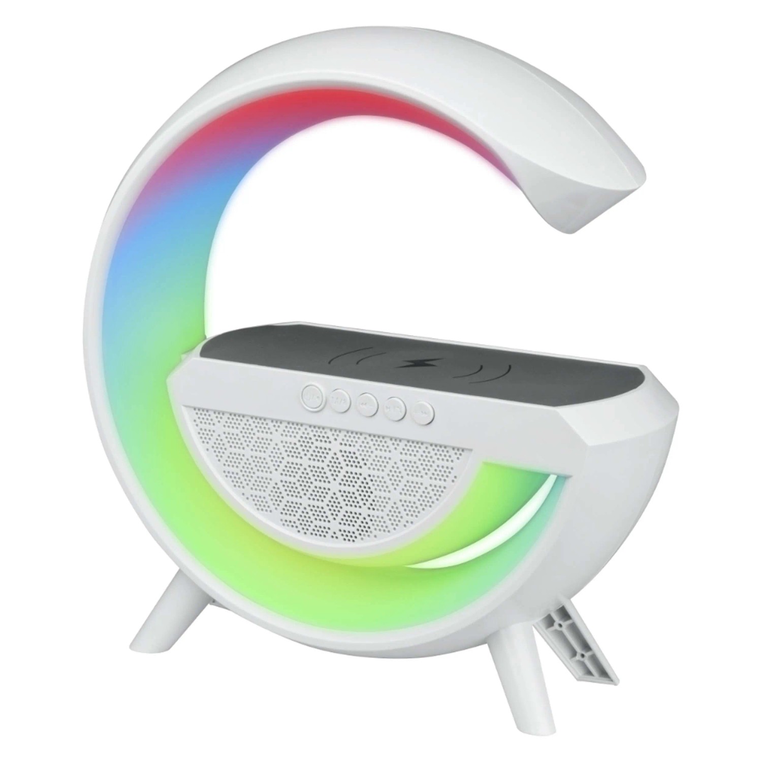 DPM Głośnik z lampką LED RGB i ładowarką indukcyjną biały