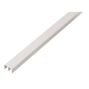 Biały profil prowadzący z tworzywa sztucznego, 6,5x10x1000 mm, do drzwi przesuwnych i szuflad.