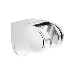 Chromowany uchwyt na słuchawkę prysznicową, akcesorium łazienkowe.