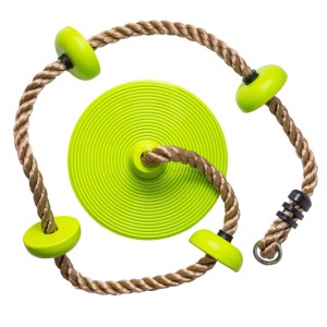 4IQ Lina wspinaczkowa z siedziskiem limonkowa 30 x 204 x 30 cm