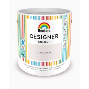 Wiadro z farbą Beckers Designer Colour Vanilla Cream, kolorowa farba do ścian wewnętrznych.