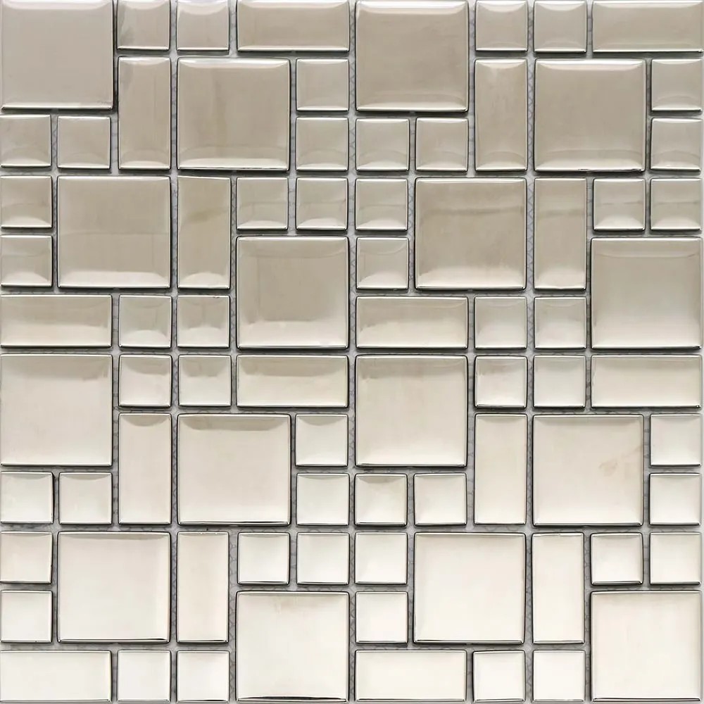Mozaika szklana CRYSTAL srebrna mix 30 cm x 30 cm