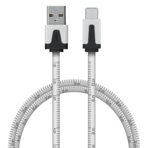 DPM Kabel USB A-C 1 m biały z miarką