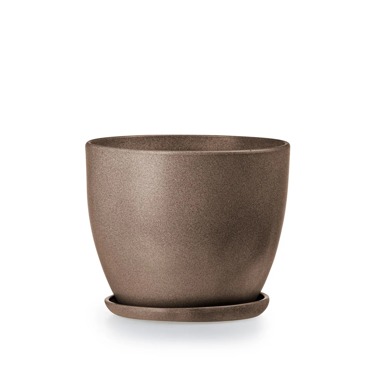 Doniczka z podstawką brąz - 21 cm