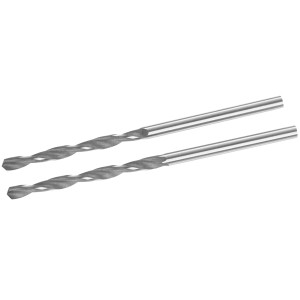 Zbliżenie na dwa wiertła do metalu. Idealne do wiercenia w metalu.