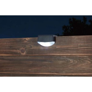 Kinkiet solarny ogrodzeniowy 2xLED IP44 czarny 4 szt.