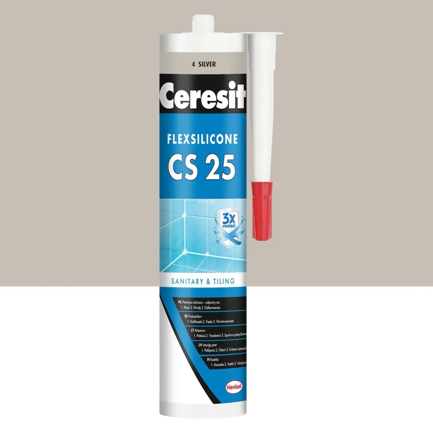 Ceresit Silikon sanitarny CS 25 4 silver 280 ml