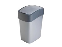 Kosz na śmieci Flip Bin srebrno-szary 10 l