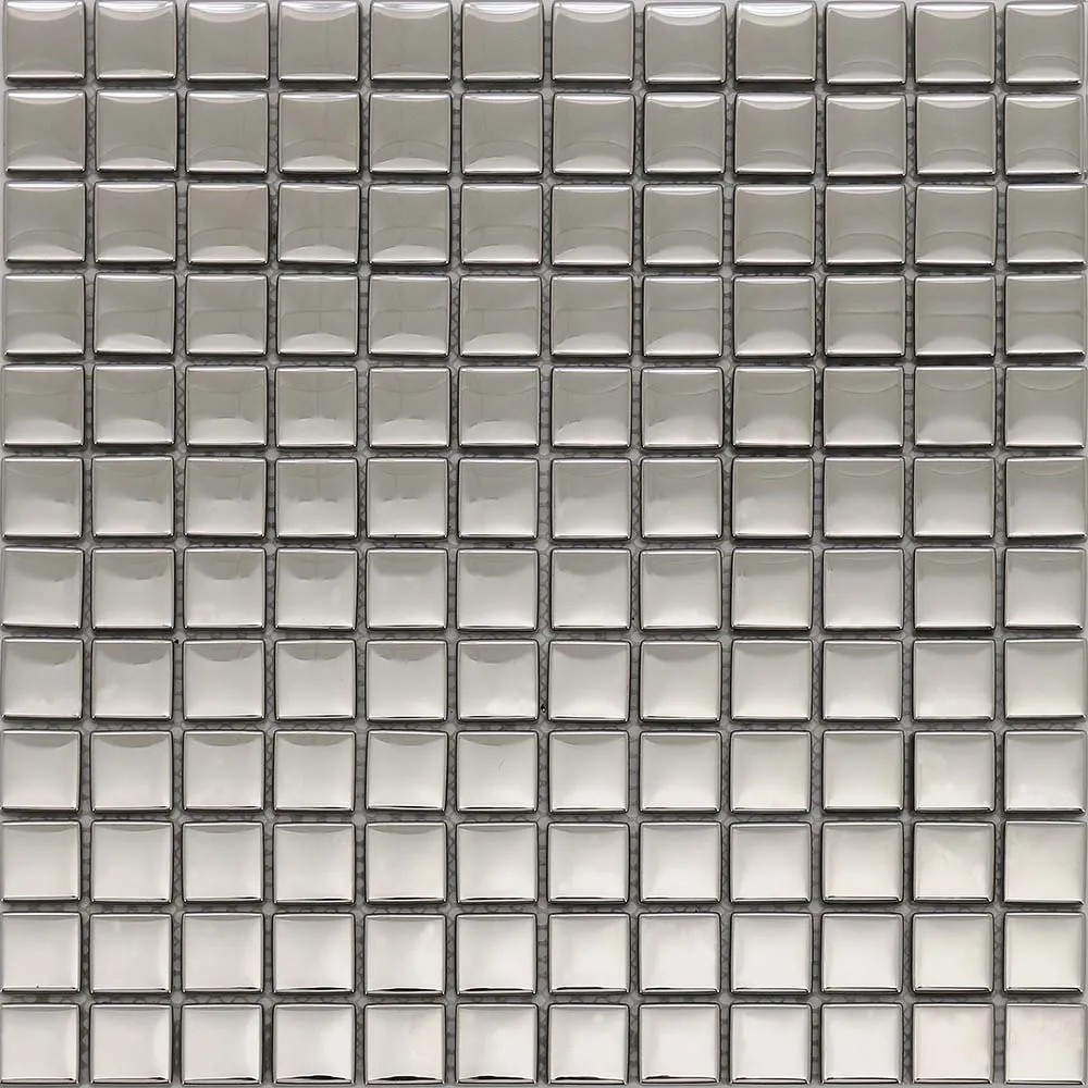 Mozaika szklana gładka srebrna 30 cm x 30 cm