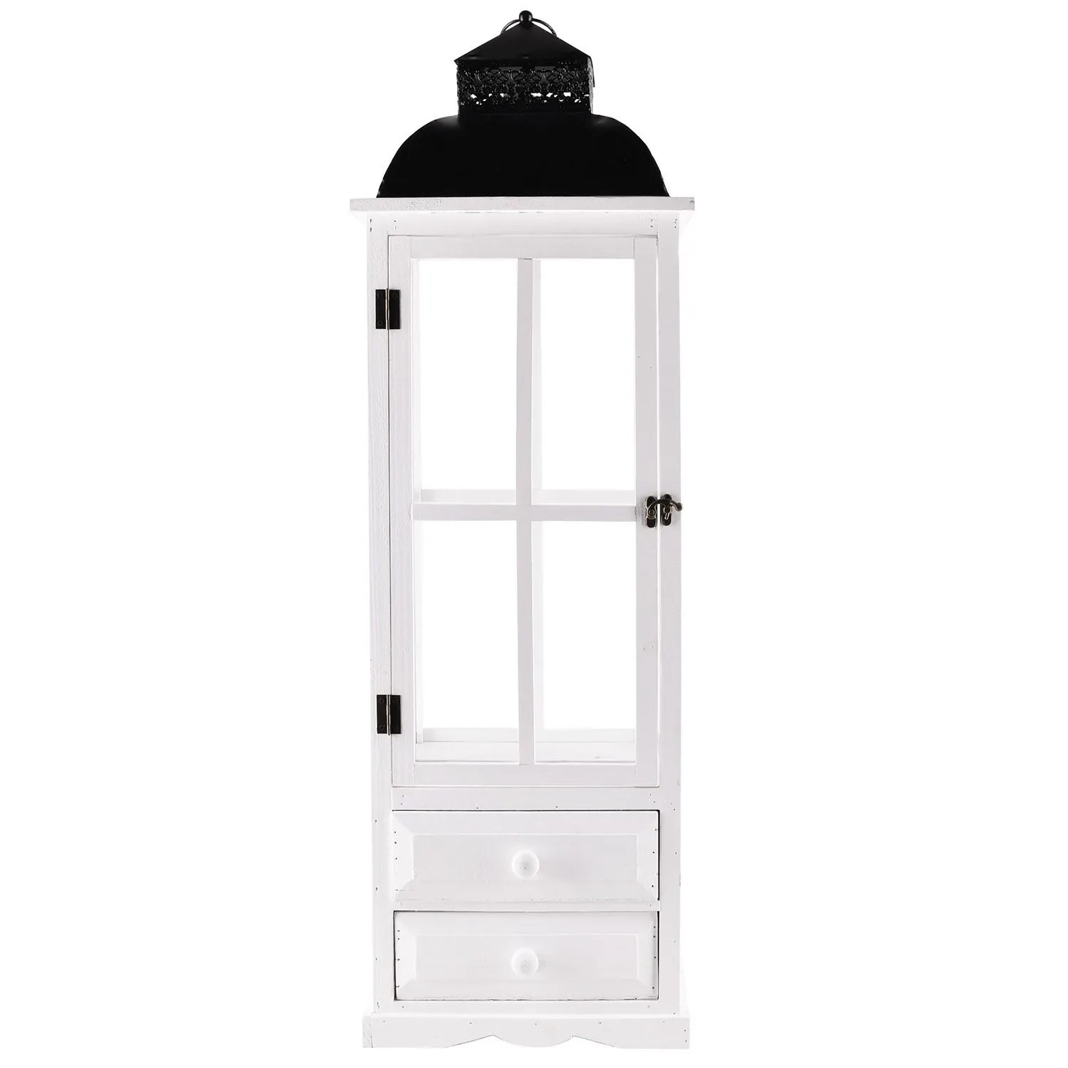 Latarnia drewniana Bari biała L - 100x29 cm