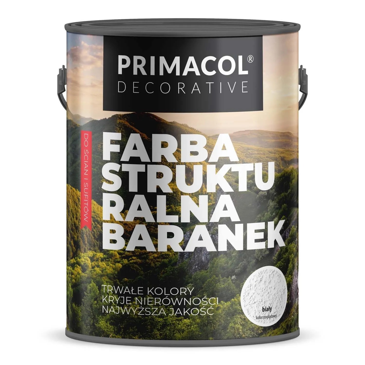 Farba strukturalna baranek biała 5l