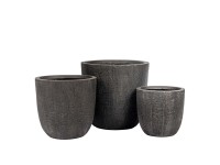 Donica ceramiczna Preto czarna zestaw 3 szt. Donica ceramiczna Preto czarna zestaw 3 szt.