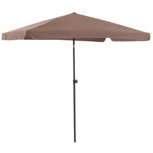 Prostokątny, mokka parasol balkonowy Hernando z funkcją push-up, 210x140 cm.