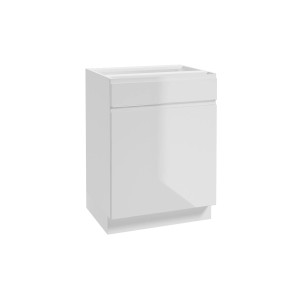 Biała szafka dolna do zestawu mebli kuchennych.