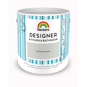 Wiadro z farbą Beckers Designer Kitchen & Bathroom, Porcelain Grey. Farba do łazienki.