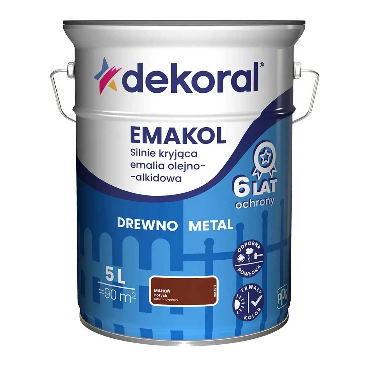 Dekoral Emalia Emakol Strong mahoń 5 l