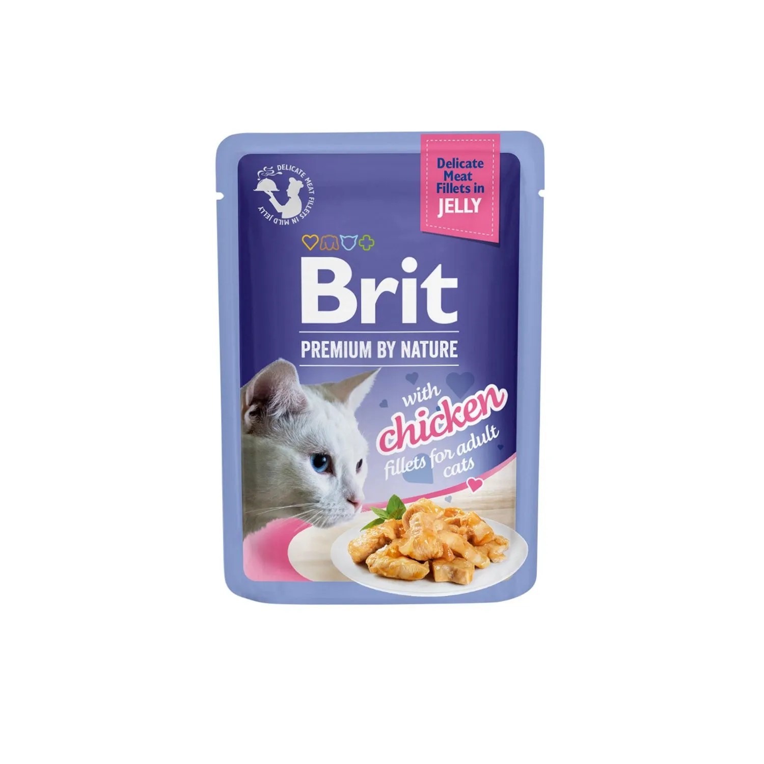 Brit Premium by Nature Pouch Jelly Fillets Mokra karma dla kotów, kurczak 85 g