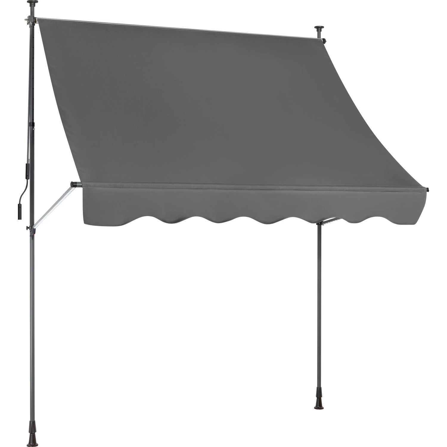 Markiza regulowana szara LED - 2 x 1,2 m