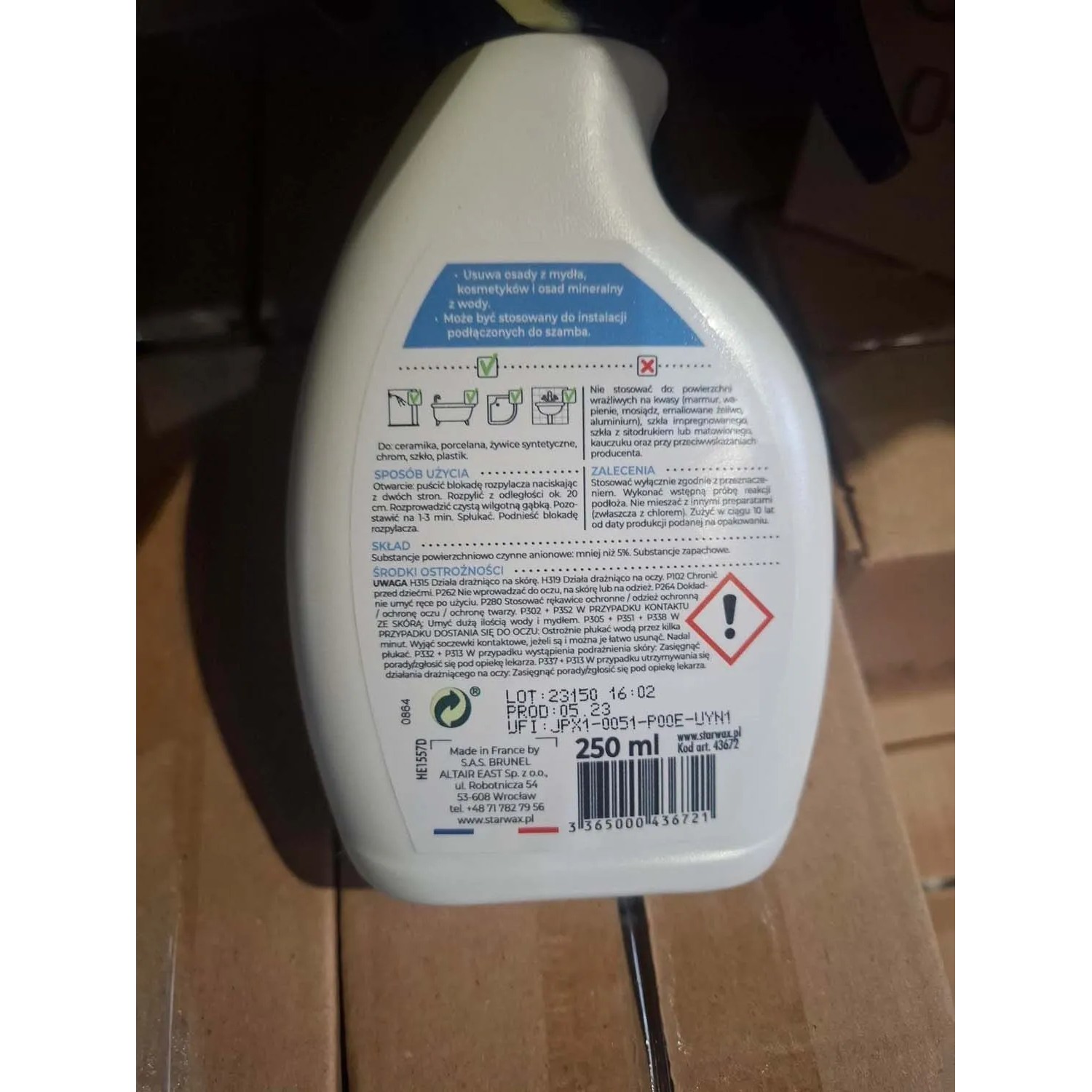 Starwax Mycie i nabłyszczanie kabin prysznicowych 250 ml