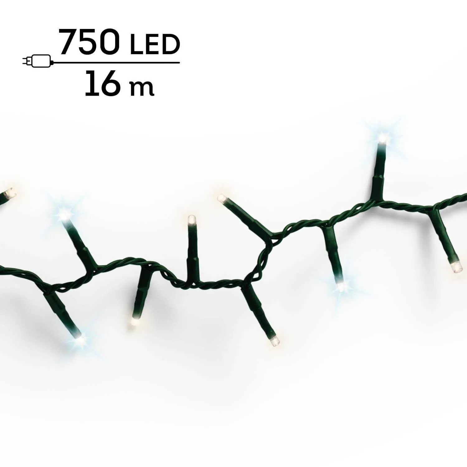 Lampki świąteczne wewn./zewn. flash 750 LED ciepły i zimny biały