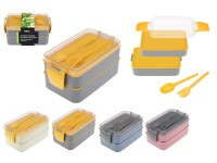 Pojemnik na lunch ze sztućcami 10x18x8,5 cm