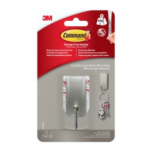 t.b.t. Samoprzylepny haczyk z szczotkowanego niklu do 450g.