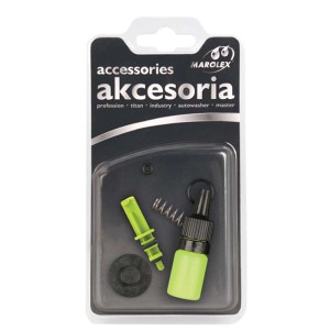 t.b.t. Zestaw akcesoriów do opryskiwaczy, składający się z dyszy, uszczelki i sprężyny.