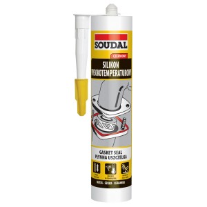Soudal silikon wysokotemperaturowy, czerwony, do uszczelnień do +285°C.